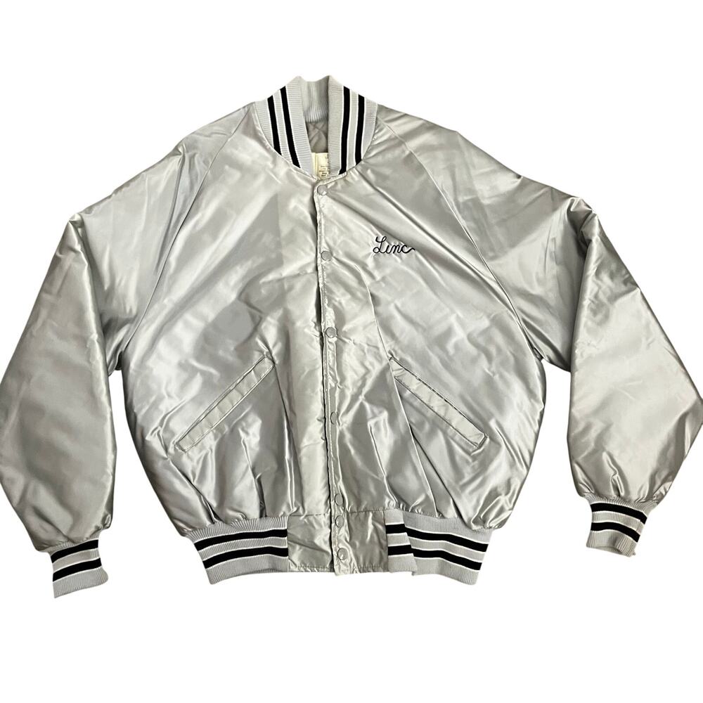 Vintage DeLONG Satin Jacket At The Hop Rockabilly Music USA Large Retro